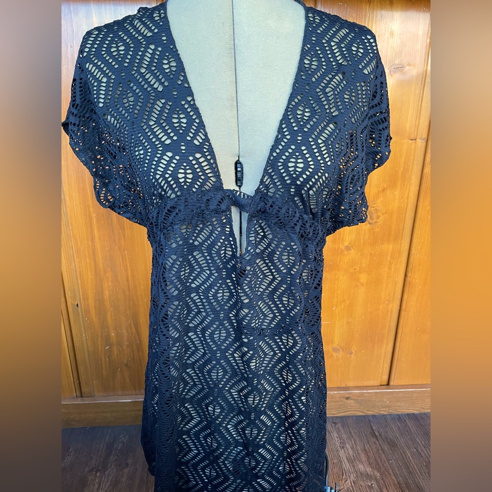BECCA Black Sheer Lace Cover Up